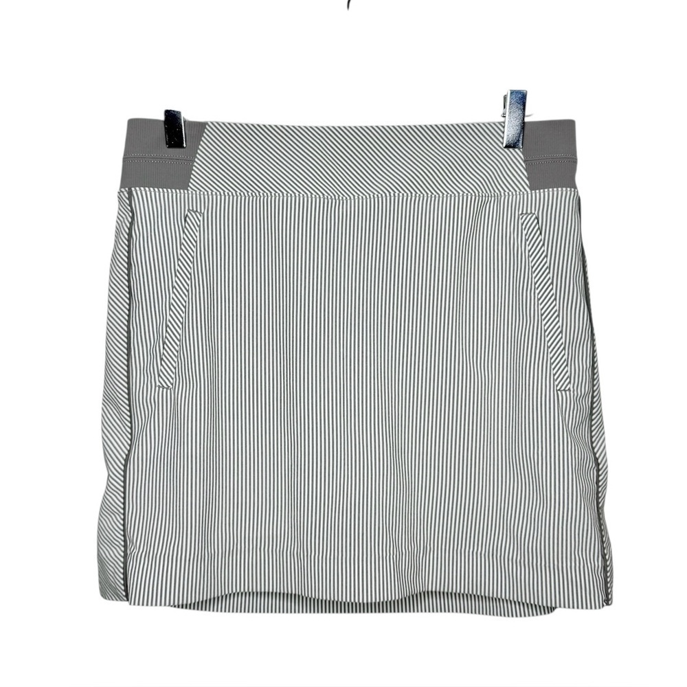 Athleta Brooklyn Featherweight Gray Striped Women’s Athletic Tennis Skort Sz 8